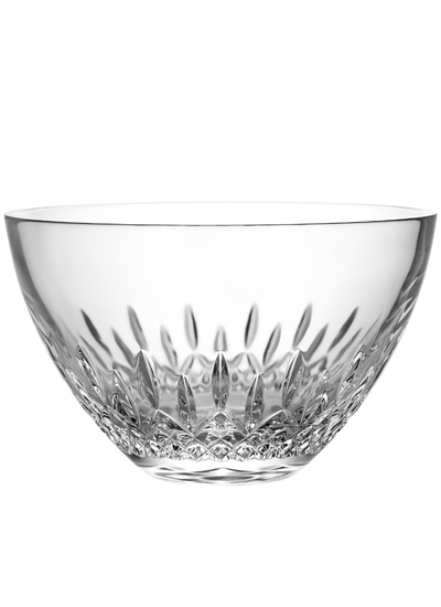 Waterford Crystal Lismore Essence Bowl, 8 inch clear crystal with rounded shape and signature wedge cuts, ideal for fruit, flowers, or display
